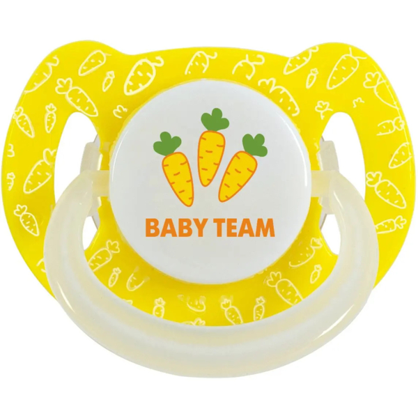 Пустышка латексная Baby Team классическая ночная, 6+ мес., желтый (3225) - Pampik