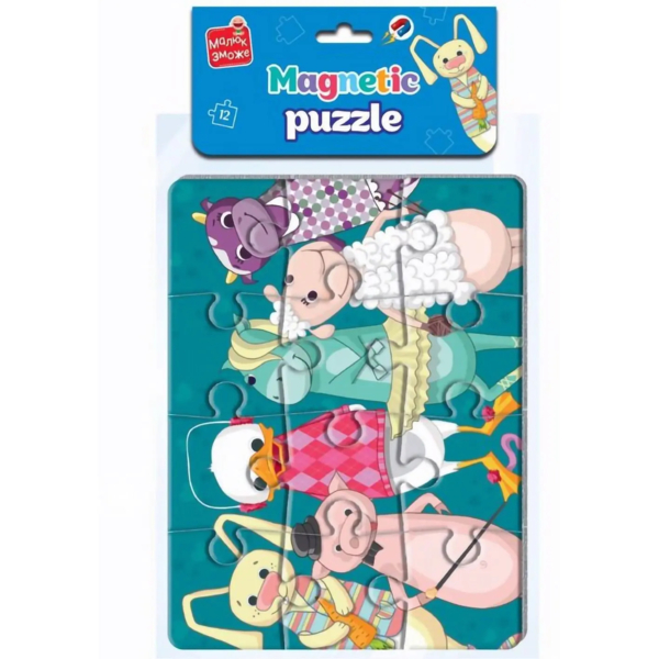 Пазли на магніті Vladi Toys Малюк зможе Звірята А5, 12 елементів (VT3301-01) - Pampik - 2