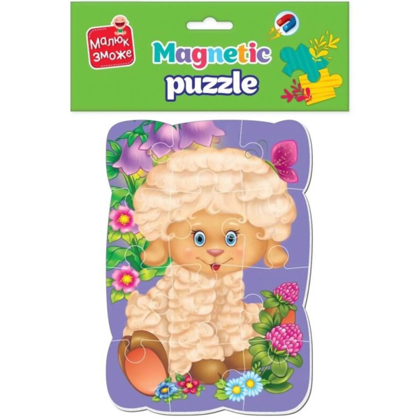 Пазли на магніті Vladi Toys Малюк зможе Овечка А5, 12 елементів (VT3301-02) - Pampik - 2