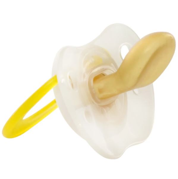 Пустушка латексна Baby Team, ортодонтична, 0+ міс., жовтий (3200_кот) - Pampik - 2