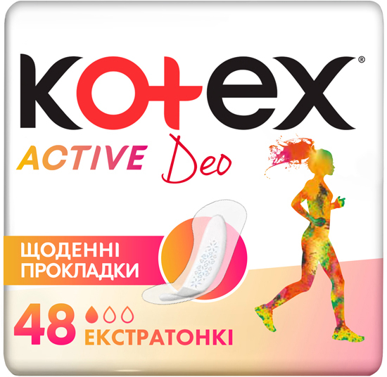 Прокладки щоденні Kotex Active Deo, 48 шт. - Pampik