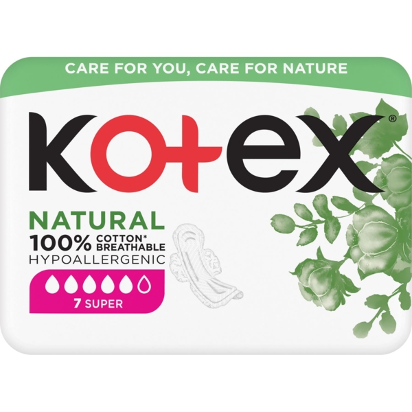 Прокладки гігієнічні Kotex Natural Super, 7 шт. - Pampik - 3