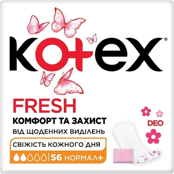 Прокладки щоденні Kotex Deo Normal Plus, 56 шт. - Pampik