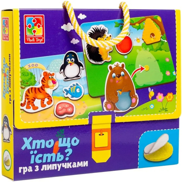 Гра з липучками Vladi Toys Хто що їсть (VT1302-27) - Pampik
