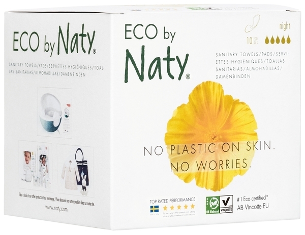 Прокладки ежедневные органические Naty Night, 10 шт. - Pampik