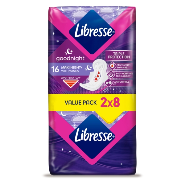 Прокладки гігієнічні Libresse Goodnight Maxi, 16 шт. - Pampik - 2