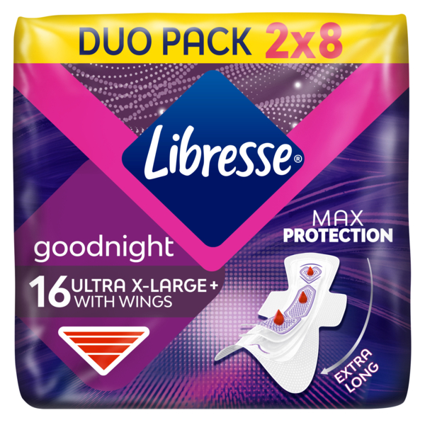 Прокладки гігієнічні Libresse Ultra Goodnight Extra Large, 16 шт. - Pampik