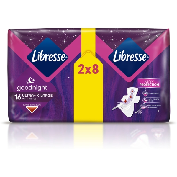 Прокладки гігієнічні Libresse Ultra Goodnight Extra Large, 16 шт. - Pampik - 2