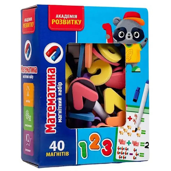 Магнітний набір Vladi Toys Математика з маркером (VT5411-16) - Pampik