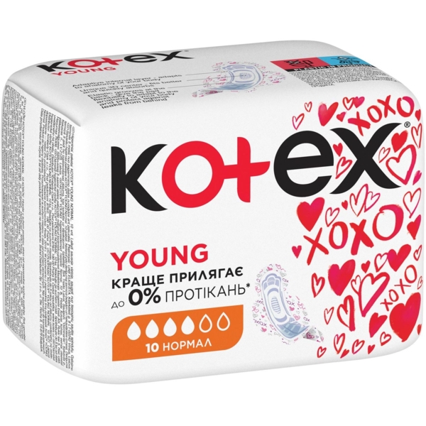 Прокладки гігієнічні Kotex Young Normal, 10 штук - Pampik - 3