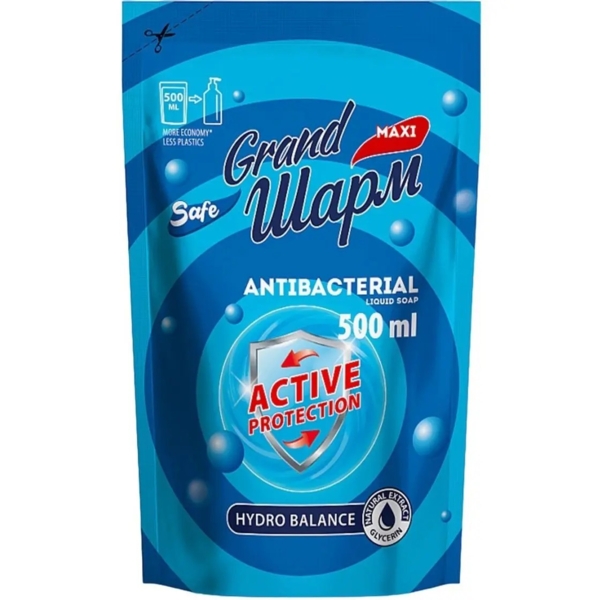 Рідке мило Grand Шарм Antibacterial дой-пак, 500 мл - Pampik