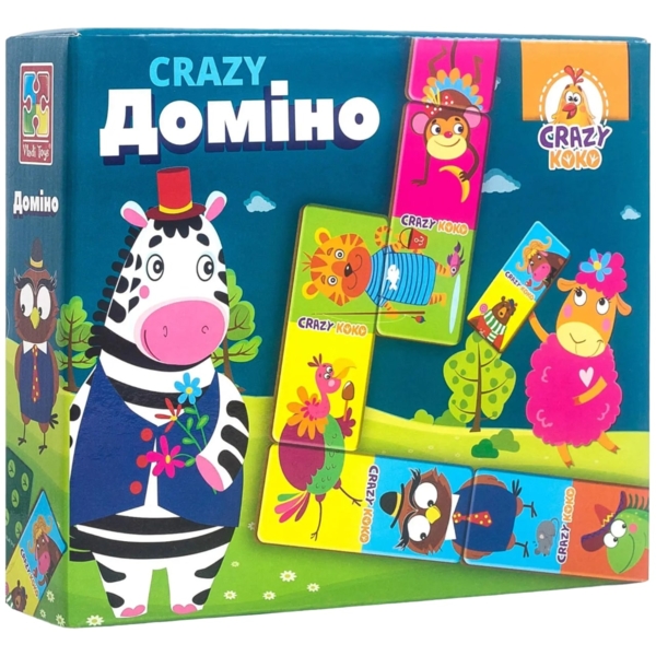 Настольная игра Vladi Toys Crazy Koko Домино, укр. язык (VT8055-10) - Pampik