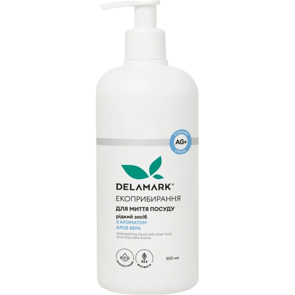 Средство для мытья посуды DeLaMark Алоэ Вера с ионами серебра, 500 мл - Pampik
