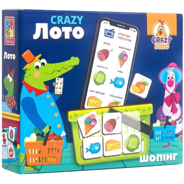 Настольная игра Vladi Toys Crazy Koko Лото, укр. язык (VT8055-09) - Pampik
