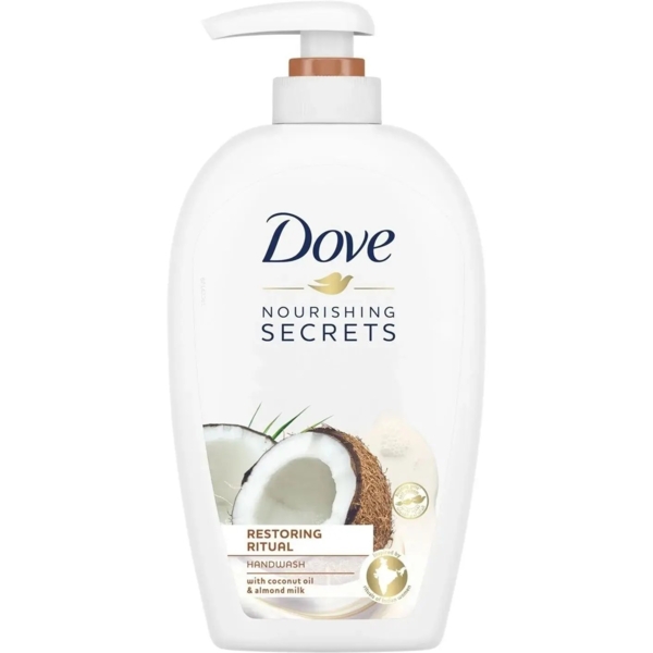 Рідке крем-мило Dove Nourishing Secrets з кокосовою олією та мигдальним молочком, 500 мл - Pampik
