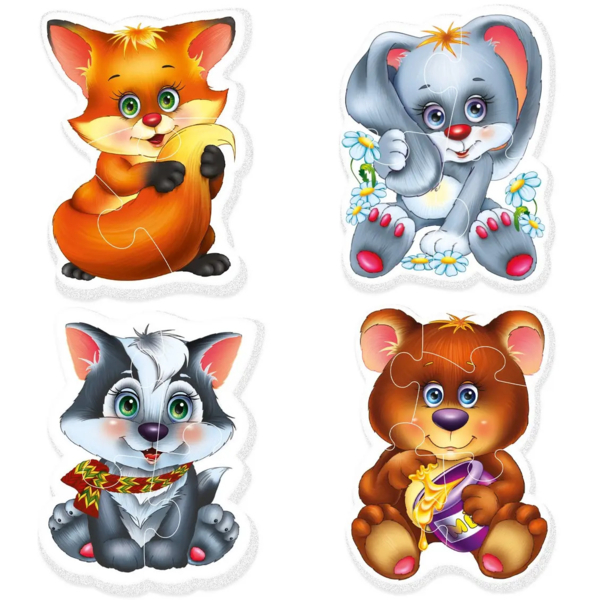 Бейбі пазли Vladi Toys Малюк зможе Лісові жителі 16 елементів (VT1106-79) - Pampik