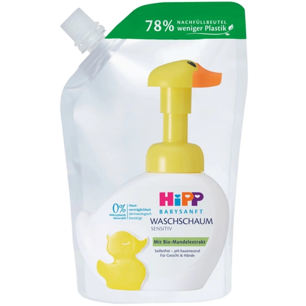 Пінка для вмивання та миття рук HiPP Babysanft, наповнювач, 250 мл - Pampik