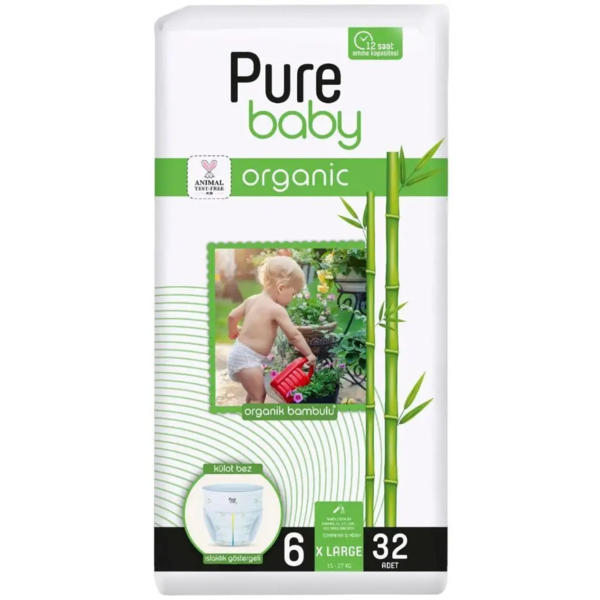 Підгузки-трусики Pure Baby Jumbo Organic 6 (15-25 кг) 32 шт. - Pampik