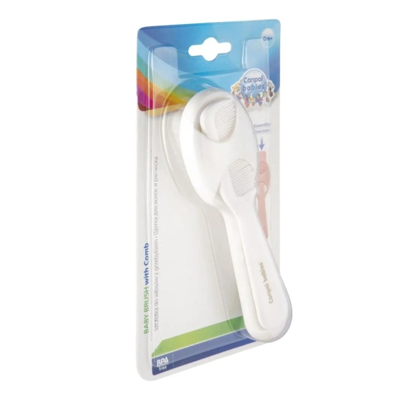 Щетка для волос с гребешком Canpol babies, белый (56/160_whi) - Pampik - 6