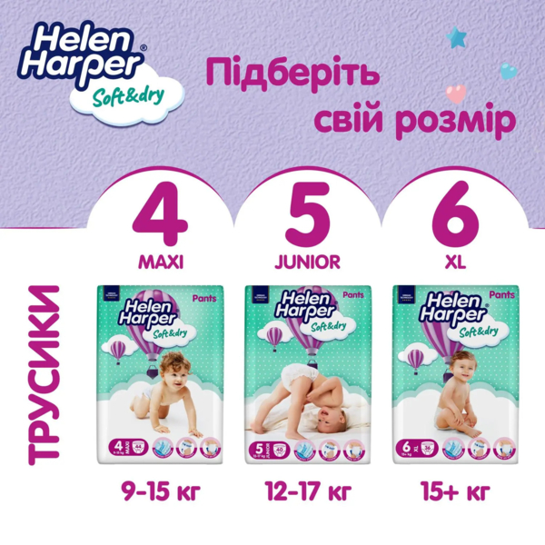 Підгузки-трусики Helen Harper Soft&Dry 5 (12-17 кг), 40 шт. - Pampik - 7