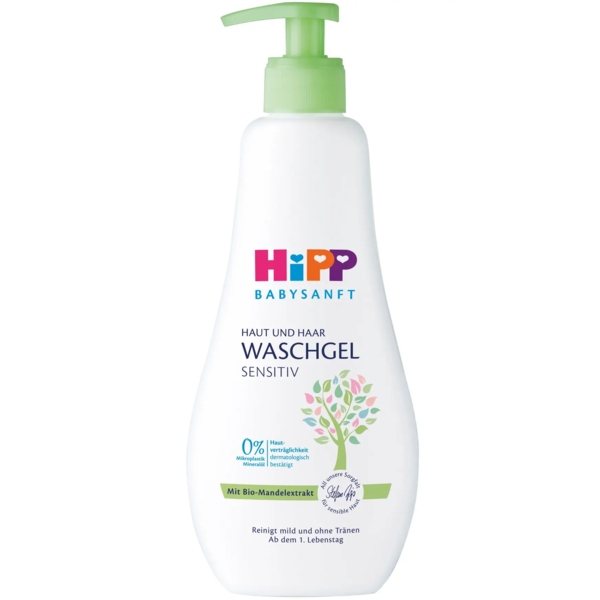 Дитячий гель для купання HiPP BabySanft для тіла і волосся, 400 мл - Pampik
