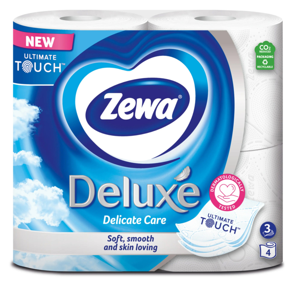 Папір туалетний Zewa Deluxe білий тришаровий, 4 рулони - Pampik - 2
