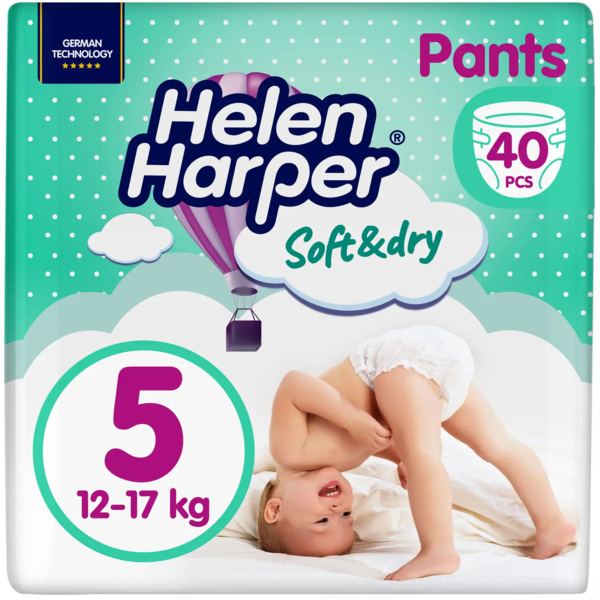 Підгузки-трусики Helen Harper Soft&Dry 5 (12-17 кг), 40 шт. - Pampik
