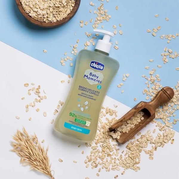 Гель-шампунь для тіла та волосся Chicco Baby Moments з екстрактом вівса, 500 мл - Pampik - 2