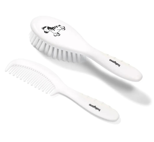 Щітка та гребінець для волосся BabyOno, суперм'яка щетина, білий (570/03) - Pampik
