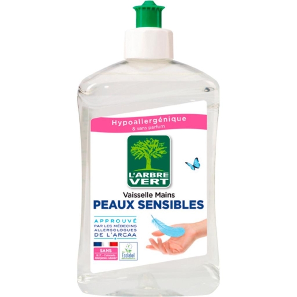 Засіб для миття посуду L'Arbre Vert Чутлива шкіра, 500 мл - Pampik