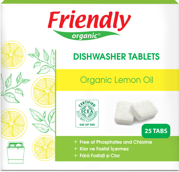 Органічні таблетки для посудомийної машини Friendly Organic, 25 шт. - Pampik