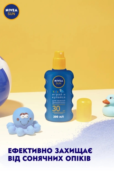 Детский солнцезащитный спрей Nivea Sun Играй и купайся, SPF 30, 200 мл - Pampik - 3