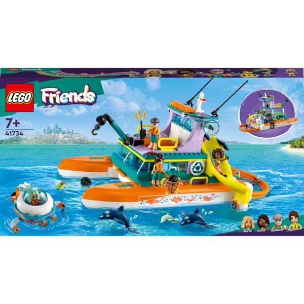 Конструктор LEGO Friends Човен морської рятувальної бригади, 717 деталей (41734) - Pampik