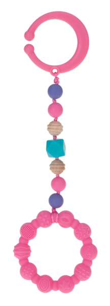 Силиконовый прорезыватель Nuby с клипсой, розовый (NV0613001pink) - Pampik