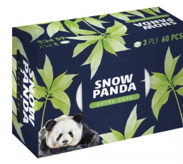 Серветки Сніжна Панда Extra Care, тришарові, 60 шт. - Pampik