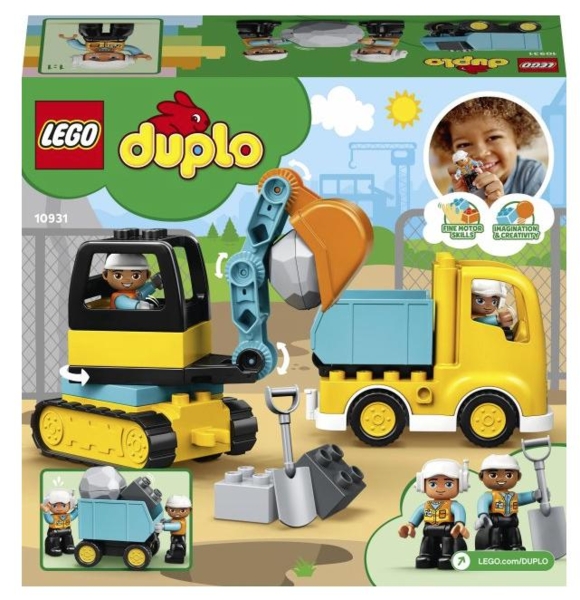 Конструктор LEGO DUPLO Town Вантажівка та гусеничний екскаватор, 20 деталей (10931) - Pampik - 2