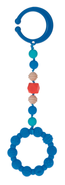 Силіконовий прорізувач Nuby з кліпсою, синій (NV0613001blue) - Pampik