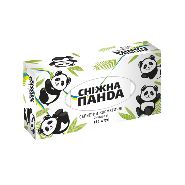 Серветки косметичні Сніжна Панда, 150 шт. - Pampik