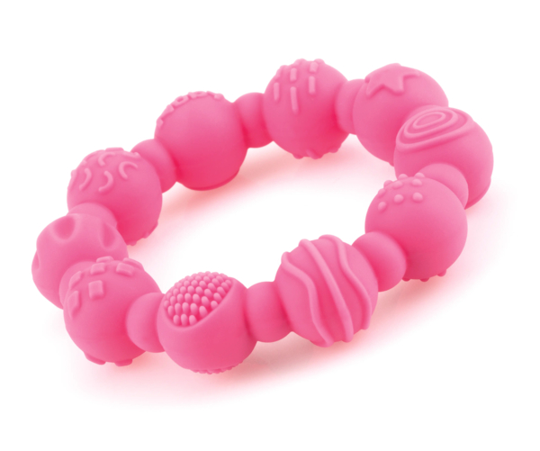 Силиконовый прорезыватель Nuby с клипсой, розовый (NV0613001pink) - Pampik - 4
