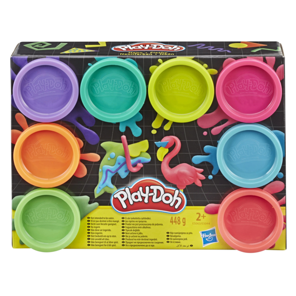 Набір маси для ліплення Hasbro Play-Doh Pack Neon, 8 кольорів (E5063) - Pampik