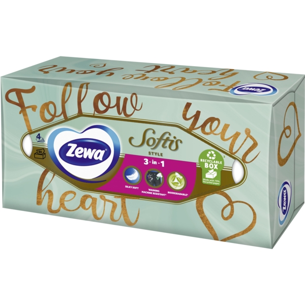 Серветки Zewa Softis чотиришарові, 80 шт. - Pampik