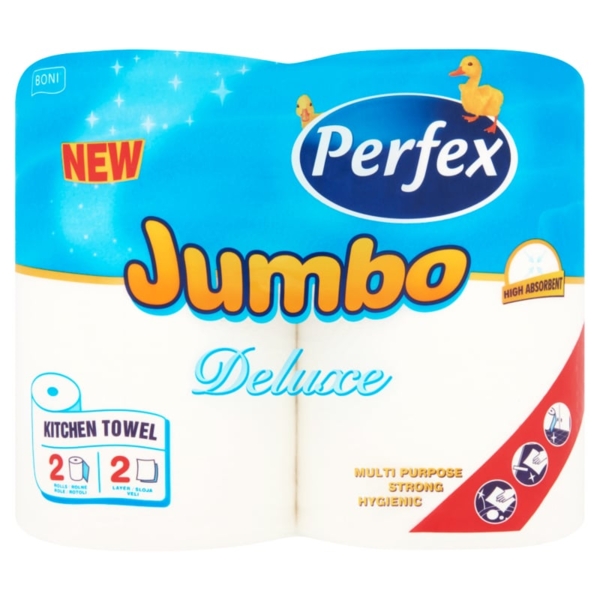 Паперові рушники Perfex Deluxe Jumbo, двошарові, 2 рулони - Pampik