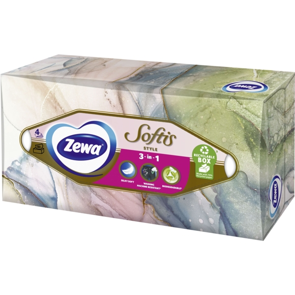 Серветки Zewa Softis чотиришарові, 80 шт. - Pampik - 2