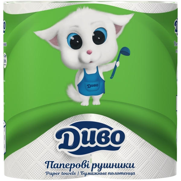 Паперові рушники Диво, двошарові, 2 рулони - Pampik