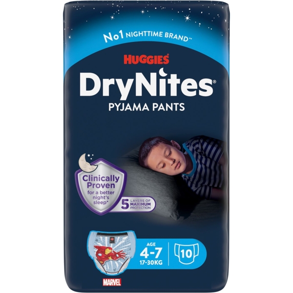 Підгузки-трусики Huggies DryNites 4-7 років (17-30 кг), 20 шт. (2 уп. x 10 шт.) - Pampik - 2