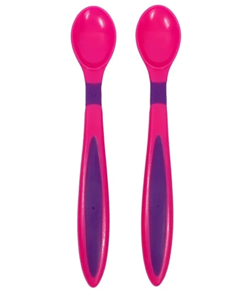 Набор ложек Курносики, с длинной ручкой, малиновый, 2 шт. (7060 рож/фіо) - Pampik
