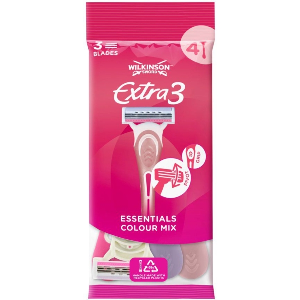 Бритва одноразова Wilkinson Sword Extra 3 Beauty Essentials, 4 шт. - Pampik