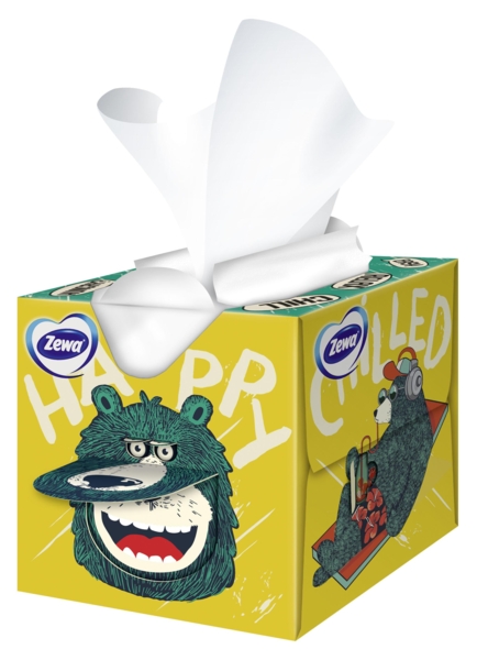 Серветки косметичні Zewa Kids Zoo Cube тришарові, 60 шт. - Pampik - 6