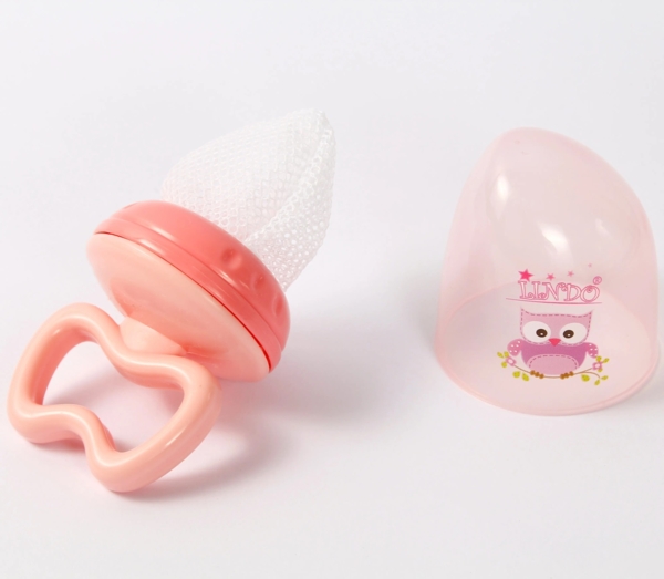 Ніблер Lindo з ковпачком Сова, рожевий (LI 805) - Pampik