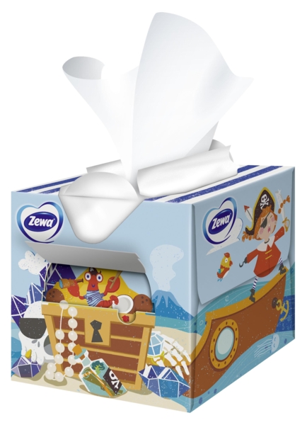 Серветки косметичні Zewa Kids Zoo Cube тришарові, 60 шт. - Pampik - 5